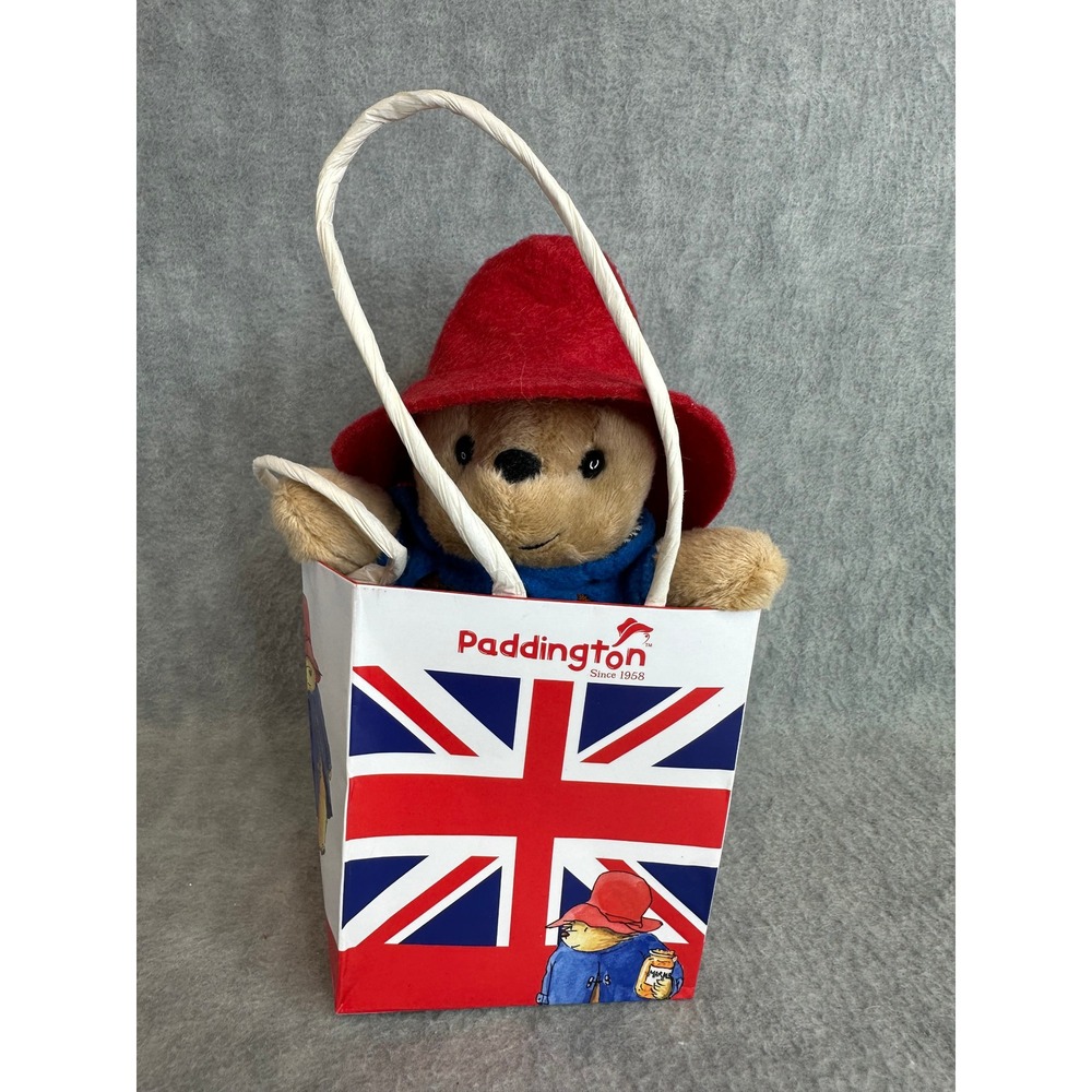 Paddington Bear Plush Toy 7"‎ Blue Red Classic Duffle Coat Bag